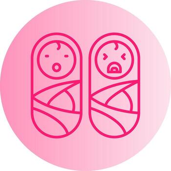 Identical Twins Babies Gradient Dual Tone Circle vector