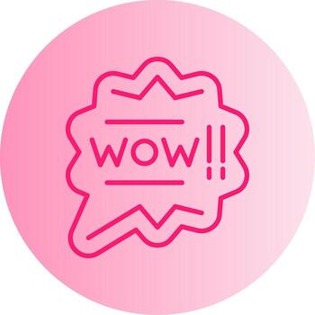 Wow Expression Text Gradient Dual Tone Circle vector