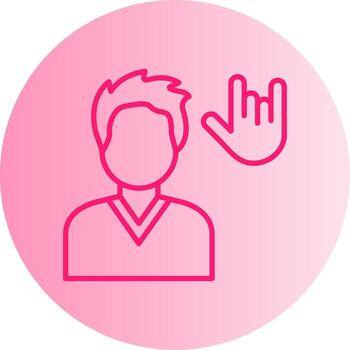 firmar idioma Interprete degradado doble tono circulo vector