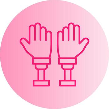 robótico protésico manos degradado doble tono circulo vector