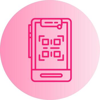 QR Code Scanner Gradient Dual Tone Circle vector