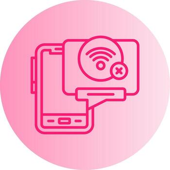 WiFi Disconnected Symbol Gradient Dual Tone Circle vector