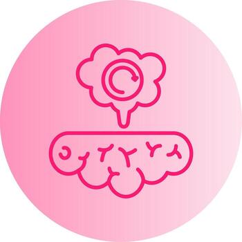 Brain Loading Symbol Gradient Dual Tone Circle vector