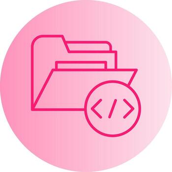 código fuente carpeta degradado doble tono circulo vector