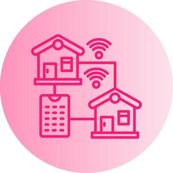 AI Powered Smarthome Gradient Dual Tone Circle vector