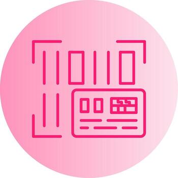 código de barras escanear etiqueta degradado doble tono circulo vector