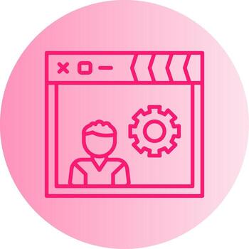 Current Work In Progress Gradient Dual Tone Circle vector