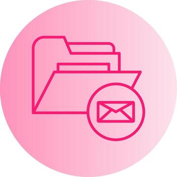correo electrónico bandeja de entrada carpeta degradado doble tono circulo vector