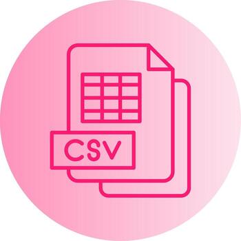 CSV Data Sheet Gradient Dual Tone Circle vector