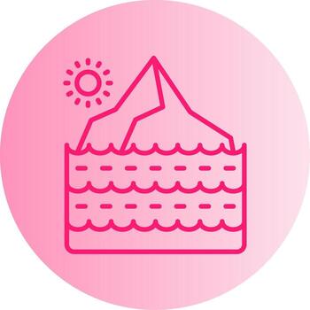 Large Floating Iceberg Block Gradient Dual Tone Circle vector