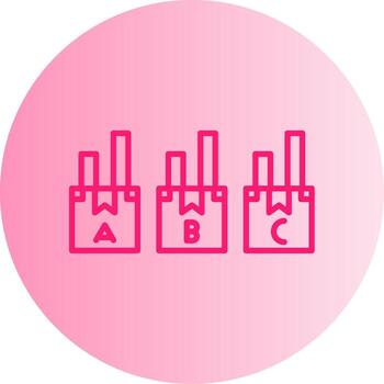 a B C valores clasificación método degradado doble tono circulo vector