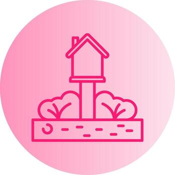 Residential Plot Location Gradient Dual Tone Circle vector