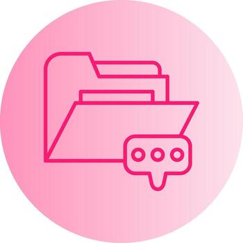 mensaje bandeja de entrada carpeta degradado doble tono circulo vector