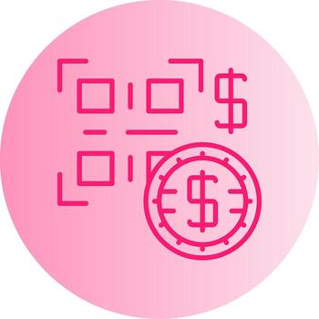 QR Code Payment Gradient Dual Tone Circle vector