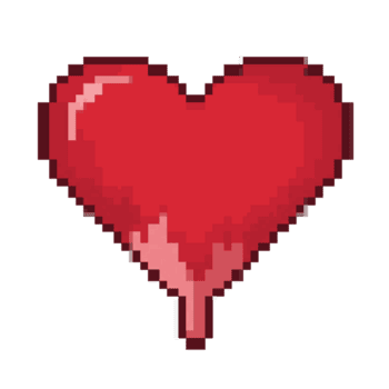 Pixelated Red Heart Retro, Gaming, and Symbol of Love png
