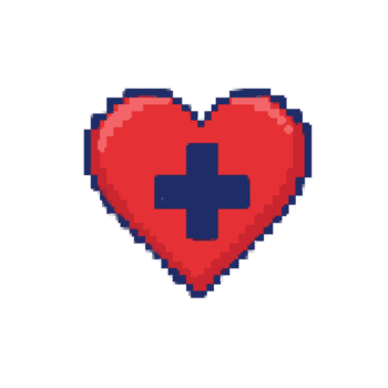 Pixelated Heart A Symbol of Care png
