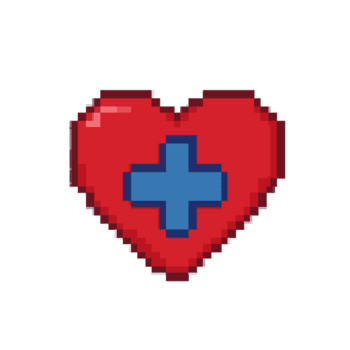 Pixelated Heart Symbol of Care and Health png