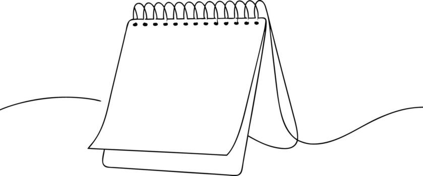 Simple line drawing of a spiral bound notepad notebook vector