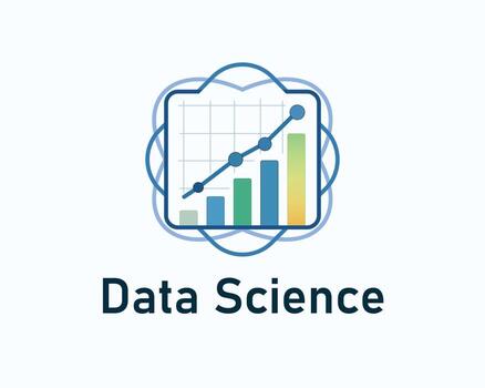 datos Ciencias logo diseño con analítica y grafico concepto vector