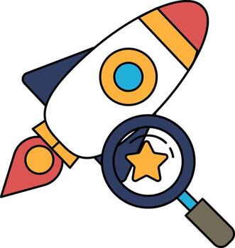 un cohete con un aumentador vaso en eso vector