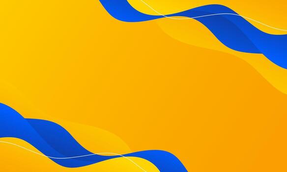 Abstract orange-yellow and blue fluid wave background. Modern dynamic wallpaper. Template banner background for sales, business, ads, events, web, pages, and more vector