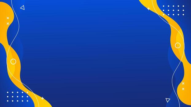 resumen azul y amarillo degradado fluido ola antecedentes con geométrico formas moderno dinámica fondo de pantalla vector