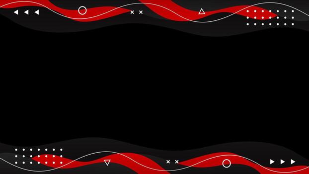 Abstract black and red wave background with geometric shapes and lines vector