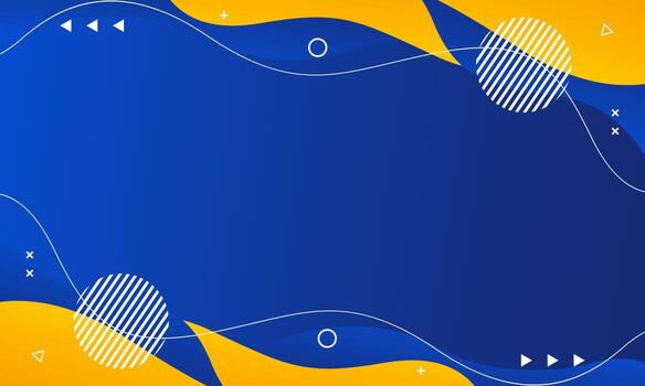 resumen azul y amarillo degradado fluido ola antecedentes con geométrico formas vector