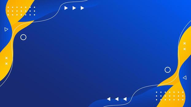 Abstract blue and yellow gradient fluid wave background with geometric shapes. Modern dynamic wallpaper. Template banner background for sales, business, ads, events, web, pages, and more vector