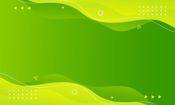 Abstract green gradient fluid wave background with geometric shapes. Modern dynamic wallpaper. Trendy banner template design for sales, business, ads, events, websites, pages, and more vector