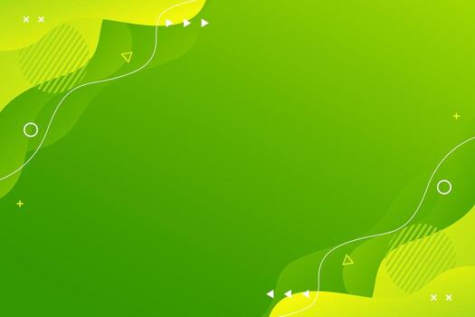 Bright green gradient fluid wave background with geometric shapes. Modern dynamic wallpaper. Trendy banner template design for sales, business, ads, events, websites, pages, and more vector