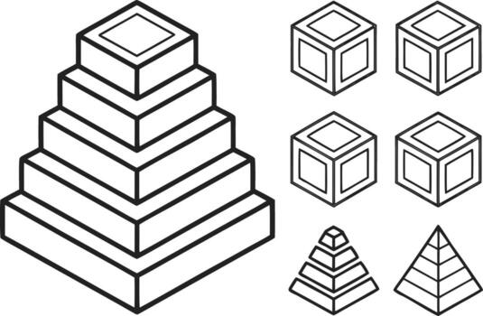 3D Isometric Objects Illustration Set vector