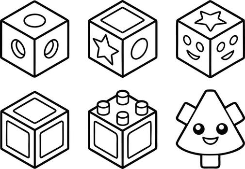 resumen 3d objetos obra de arte vector