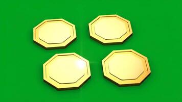 gyllene oktogon former på grön bakgrund abstrakt geometrisk design, ny år upplösning, hemsida video