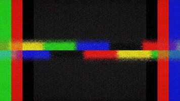 glitch TV statisch achtergrond, retro televisie lawaai, fout scherm met kleur bars, nieuw jaar oplossing, signaal video