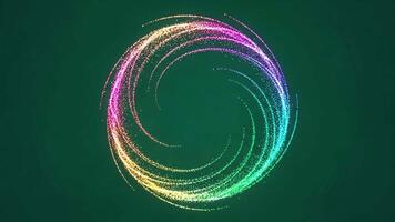 vibrante digital partículas arremolinándose en un vistoso resumen lazo antecedentes video