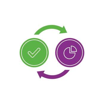 proceso flujo de trabajo y tarea terminación con circular flechas vector