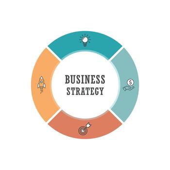 Business strategy diagram with icons vector