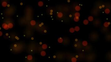 Dark Bokeh Lights and Glitter Background Loop or Black Background with Red and Gold Sparkling Lights video