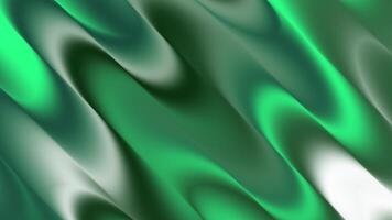 abstrakt animerad bakgrund med strömmande grön och vit silke vågor. en sömlös looping rörelse grafik vätska lutning textur, perfekt för elegant presentationer, hemsida bakgrunder video