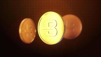 Bytecoin Kryptowährung Gold Münze Schleifen Animation video