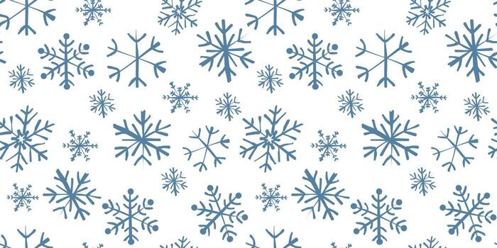 invierno sin costura modelo con copos de nieve en garabatear estilo. Nevado antecedentes en escandinavo estilo para textil, tela, imprimir, paquete, fondo de pantalla, envase papel. Navidad sencillo Arte vector