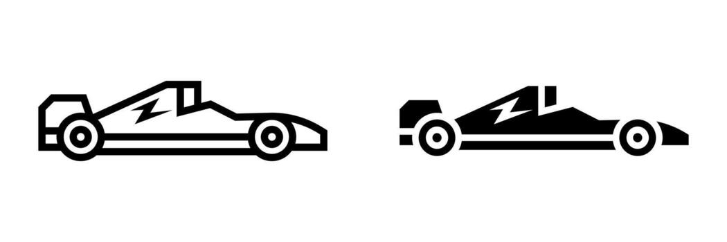 Formula 1 icon set. A simple minimalist icon illustration of a Formula One racing car. Suitable for use in web design, app design. Isolated on white background. vector