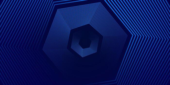 Dark blue background with hexagon geometric lines pattern.Futuristic technology concept. vector