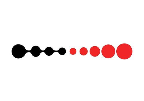 Red and black dynamic circle design vector