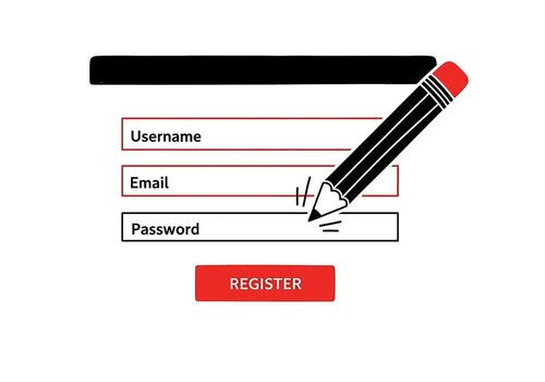 User registration fields on a form vector