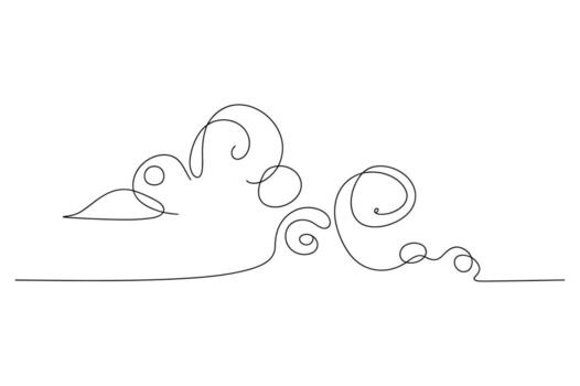 resumen continuo línea dibujo de un caprichoso rodillo portavasos con bucles y colinas en un blanco antecedentes vector