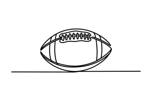 Simple minimalist line drawing of an american football on a white background with a single horizontal line vector