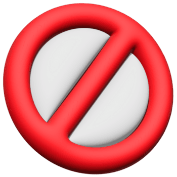 vermelho não placa símbolo, círculo com diagonal linha, proibição restrição aviso, isolado em transparente fundo, 3d Renderização png