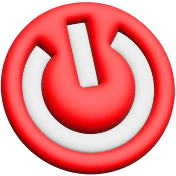 rosso e bianca 3d energia pulsante isolato su trasparente sfondo, stand-by su via simbolo interruttore, 3d interpretazione digitale arte png